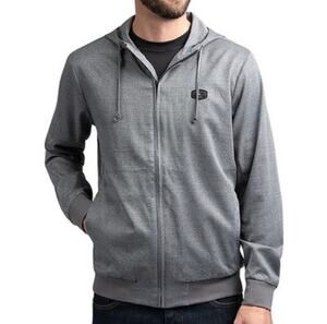 Travis Mathew Modus Operandi Gray Hooded Golf Jacket Stretch Full Zip Size Large